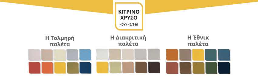 Κίτρινο χρώμα τοίχου και συνδυασμοί χρωμάτων
