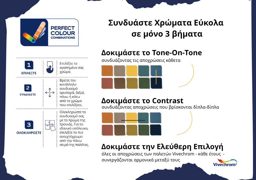 Πώς συνδυάζω αποχρώσεις Vivechrom για τοίχους
