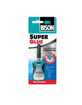 Κόλλα ακριβείας, γρήγορη και ισχυρή, Super glue precision 3gr Bison