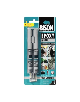 Βιομηχανική εποξική κόλλα 2 συστατικών Epoxy metal 24ml Bison