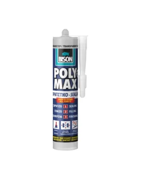 Σφραγιστική σιλικόνη Γκρι Poly Max MS 280ml Bison