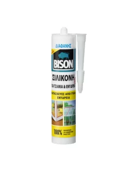Διάφανη σιλικόνη για τζάμια και ενυδρεία 280ml Bison