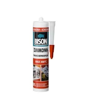 Σιλικόνη υψηλής θερμοκρασίας κόκκινη max 300°C 280ml Bison