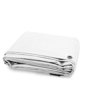 Μουσαμάς αδιάβροχος με κρίκους Λευκός 190gr