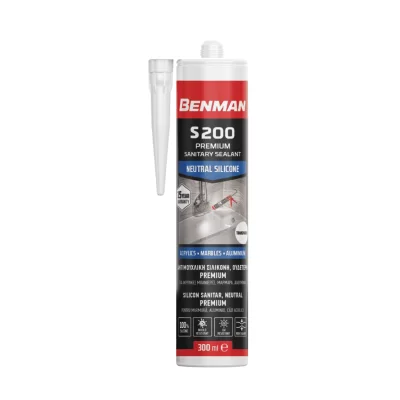 Σιλικόνη αντιμουχλική ουδέτερη Premium S200 300ml Benman