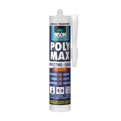Σφραγιστική σιλικόνη Διάφανη Poly Max MS 280ml Bison