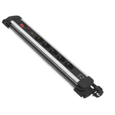 Πολύπριζο Pro 5 θέσεων Σούκο & 2 usb με Προστασία - Διακόπτη - Καλώδιο Bülle 