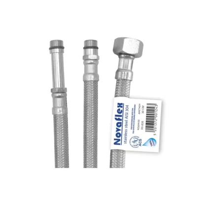 Σπιράλ σύνδεσης νερού Inox 50cm Αρσ - Θηλ Monoforo Novaflex Viospiral - Σετ 2τμχ