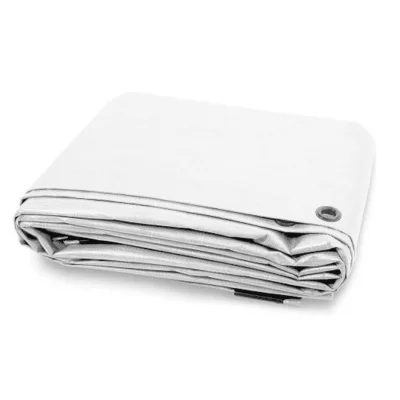 Μουσαμάς αδιάβροχος με κρίκους Λευκός 190gr