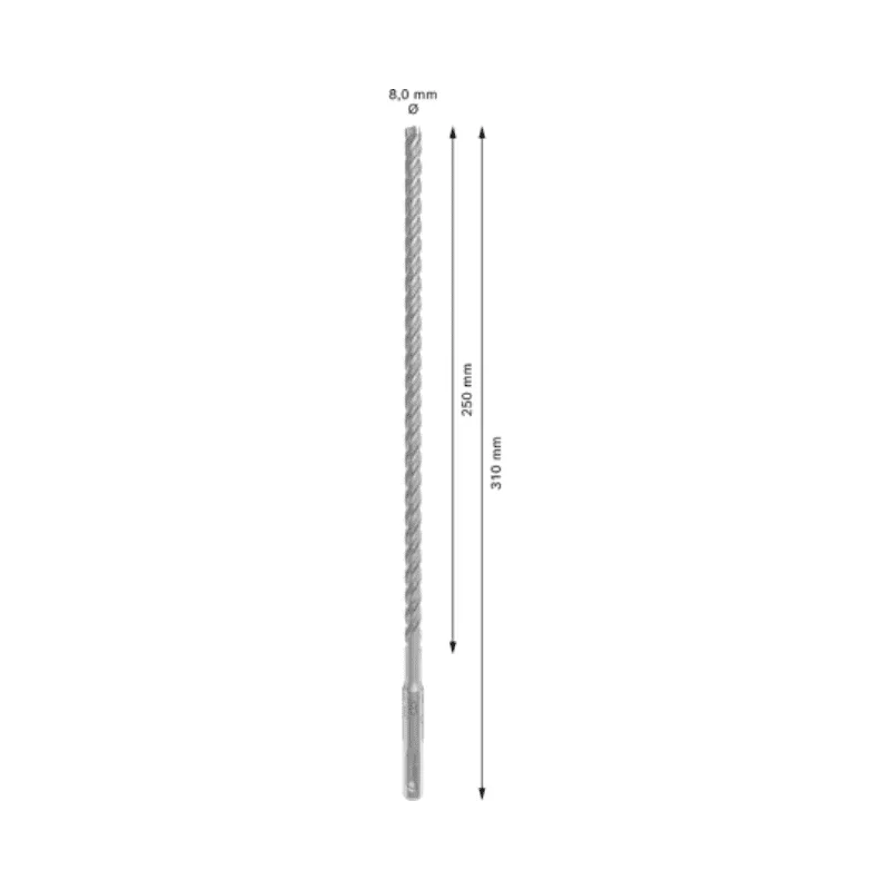 Τρυπάνι μπετού τετράκοπο Pro SDS Plus-5X Bosch - 8x310mm - 250mm (image 11)
