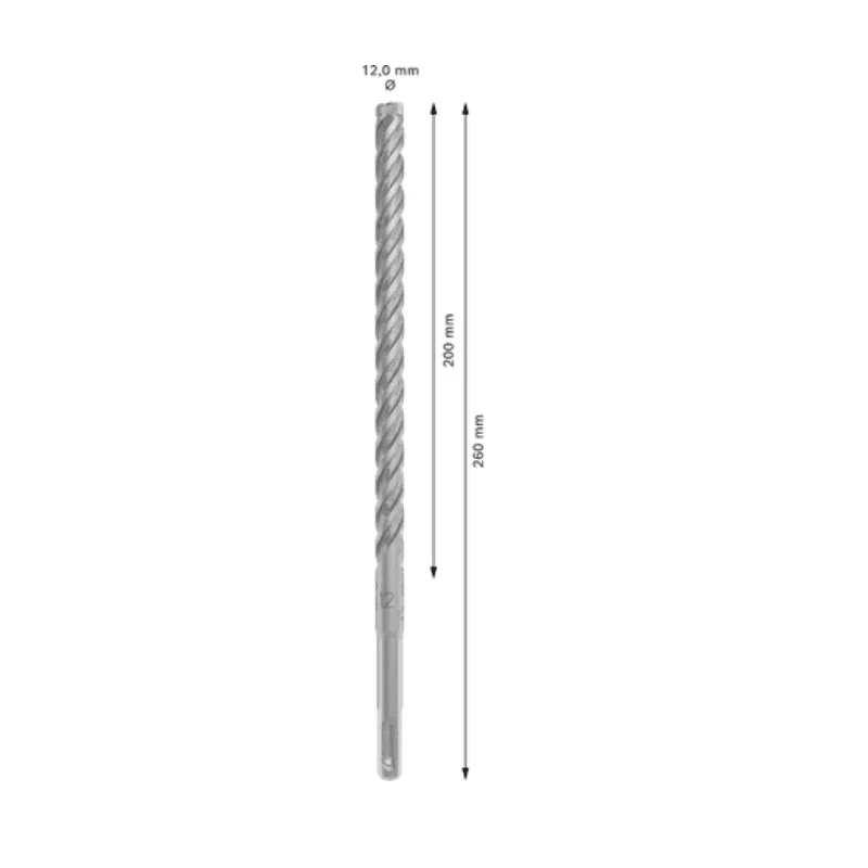 Τρυπάνι μπετού τετράκοπο Pro SDS Plus-5X Bosch - 12x260mm - 200mm (image 8)