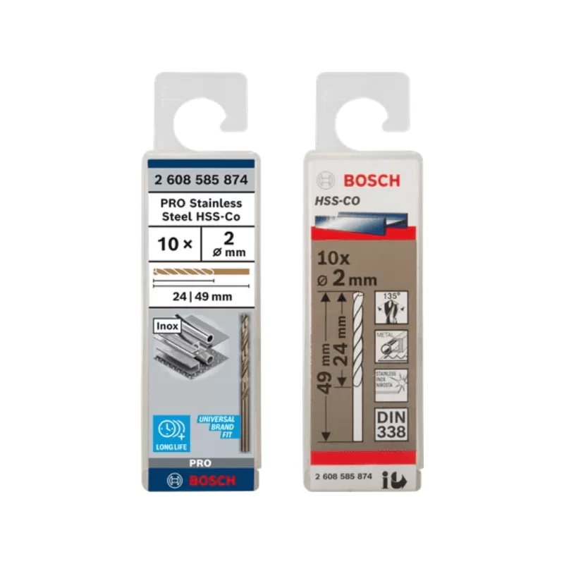 Ελικοειδές τρυπάνι κοβαλτίου Pro Stainless Steel HSS-Co Bosch - 2.0x49mm - 24mm - Νέα - Παλιά συσκευ (image 3)