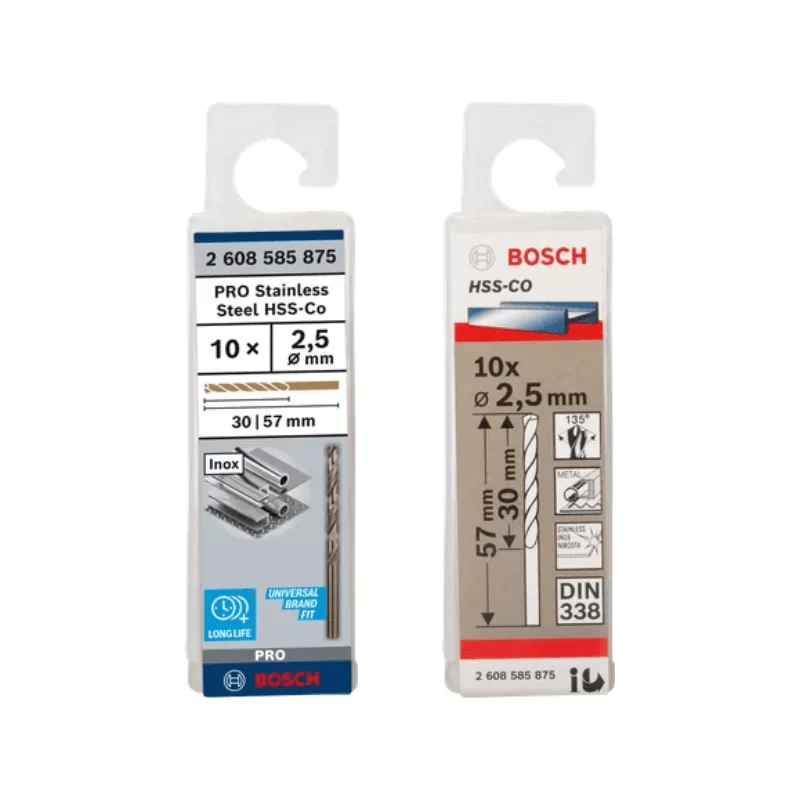 Ελικοειδές τρυπάνι κοβαλτίου Pro Stainless Steel HSS-Co Bosch - 2.5x57mm - 30mm - Νέα - Παλιά συσκευ (image 6)
