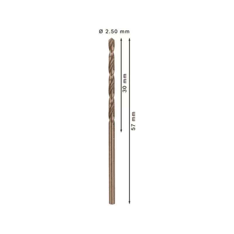 Ελικοειδές τρυπάνι κοβαλτίου Pro Stainless Steel HSS-Co Bosch - 2.5x57mm - 30mm (image 5)