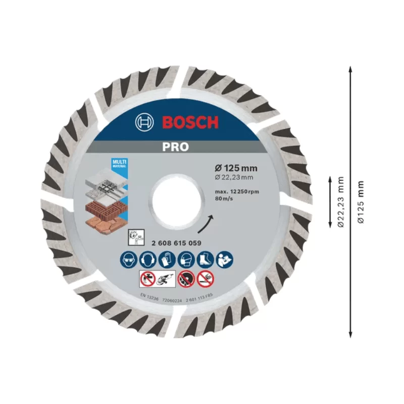 Διαμαντόδισκος κοπής 125mm Pro Multi Material Bosch 2608615019 (image 2)