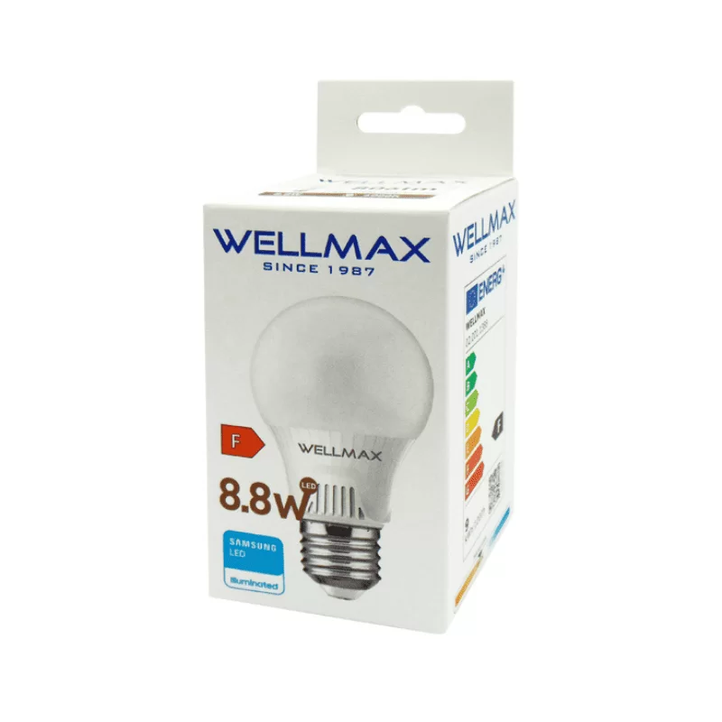 Λάμπα Led Globe A60 E27 8.8W με ουδέτερο φως 4.000K Wellmax (image 4)