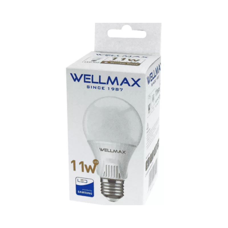 Λάμπα Led Globe A60 E27 11W με ουδέτερο φως 4.000K Wellmax (image 3)