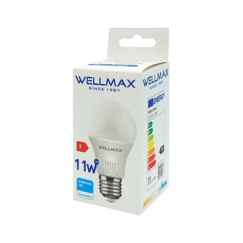Λάμπα Led Globe A60 E27 11W με φως ημέρας 6.500K Wellmax (image 3)