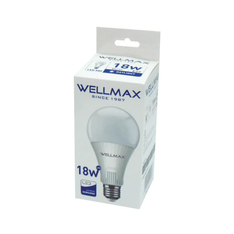 Λάμπα Led Globe A60 E27 18W με ψυχρό φως ημέρας 6.500K Wellmax (image 3)