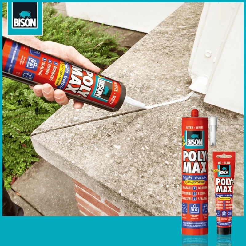 Κόλλα πολύ δυνατή ταχείας δράσης, Poly max high tack express Bison για εξωτερική χρήση