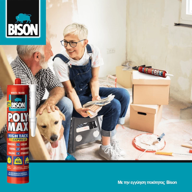 Κόλλα πολύ δυνατή ταχείας δράσης, Poly max high tack express Bison