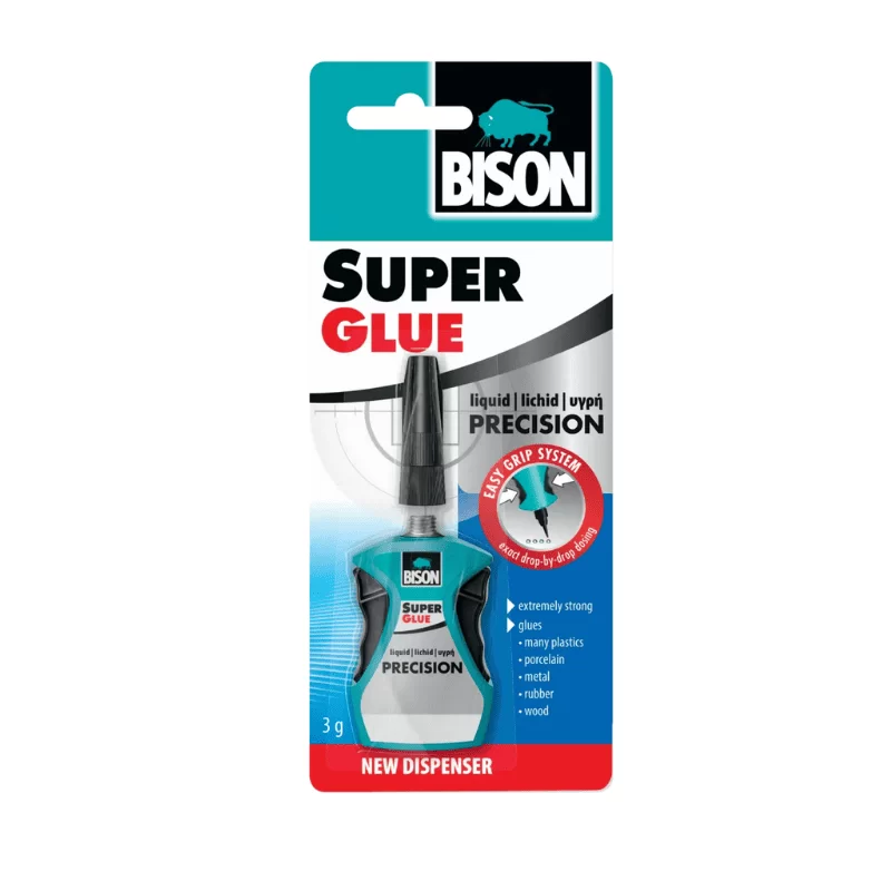Κόλλα ακριβείας, γρήγορη και ισχυρή, Super glue precision 3gr Bison (image 1)