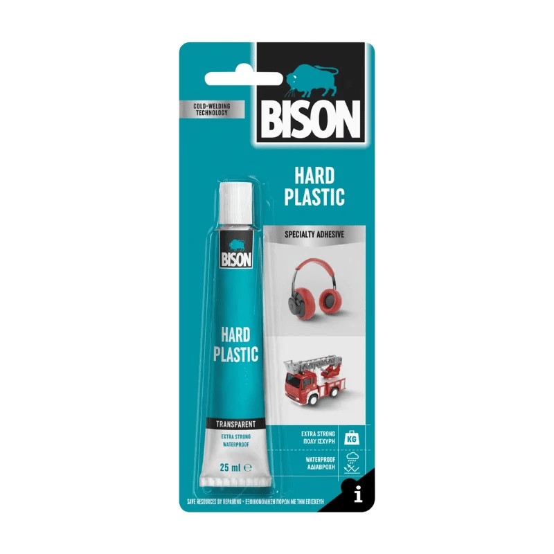 Δυνατή κόλλα για πλαστικά & πλεξιγκλάς Hard plastic 25ml Bison