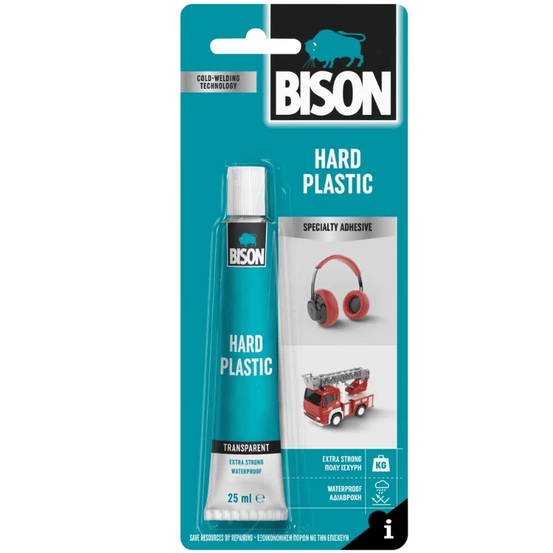 Δυνατή κόλλα για πλαστικά & πλεξιγκλάς Hard plastic 25ml Bison