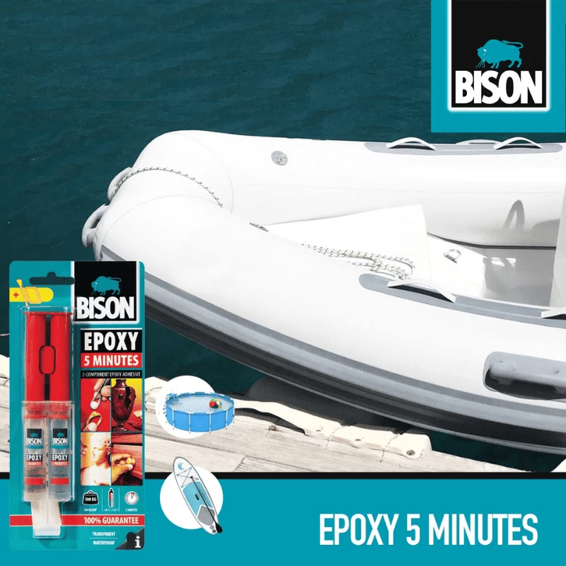 Διάφανη, εποξειδική κόλλα 2 συστατικών Epoxy 5 λεπτών 25ml Bison