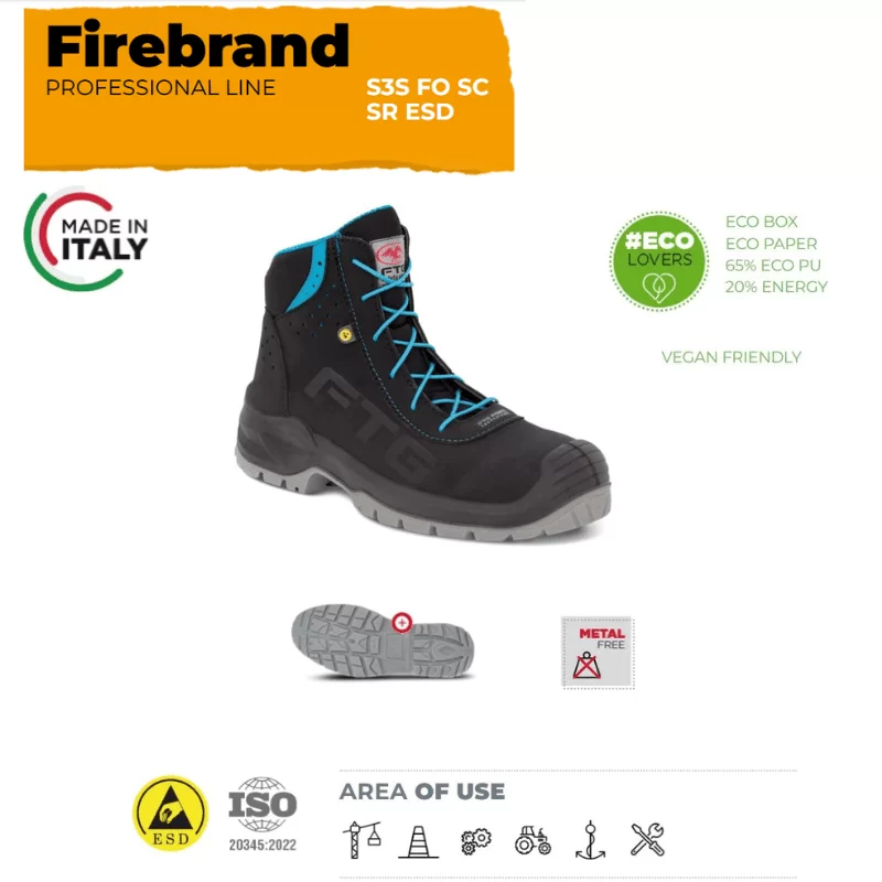 Μποτάκια ασφαλείας αδιαβροχα S3 SRC 02.10.Firebrand FTG (image 3)
