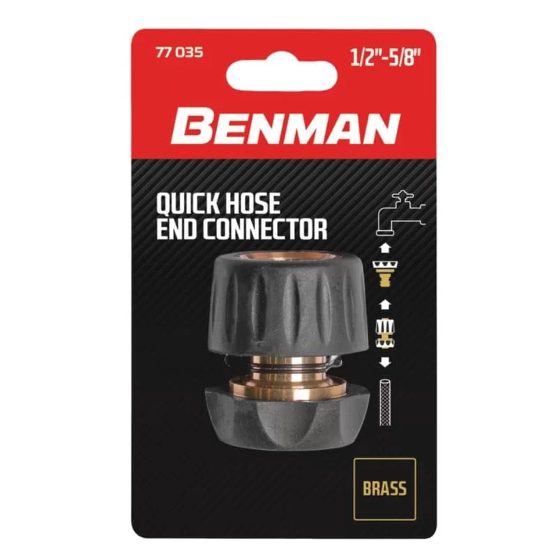 Μεταλλικός ταχυσύνδεσμος λάστιχου 1/2'' - 5/8'' Benman 77035 συσκευασία
