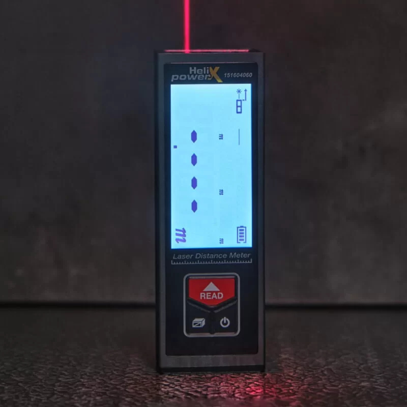 Μετρητής αποστάσεων Laser L-Mini 60m Compact Helixpower με υπολογισμό διαστάσεων με Πυθαγόρειο