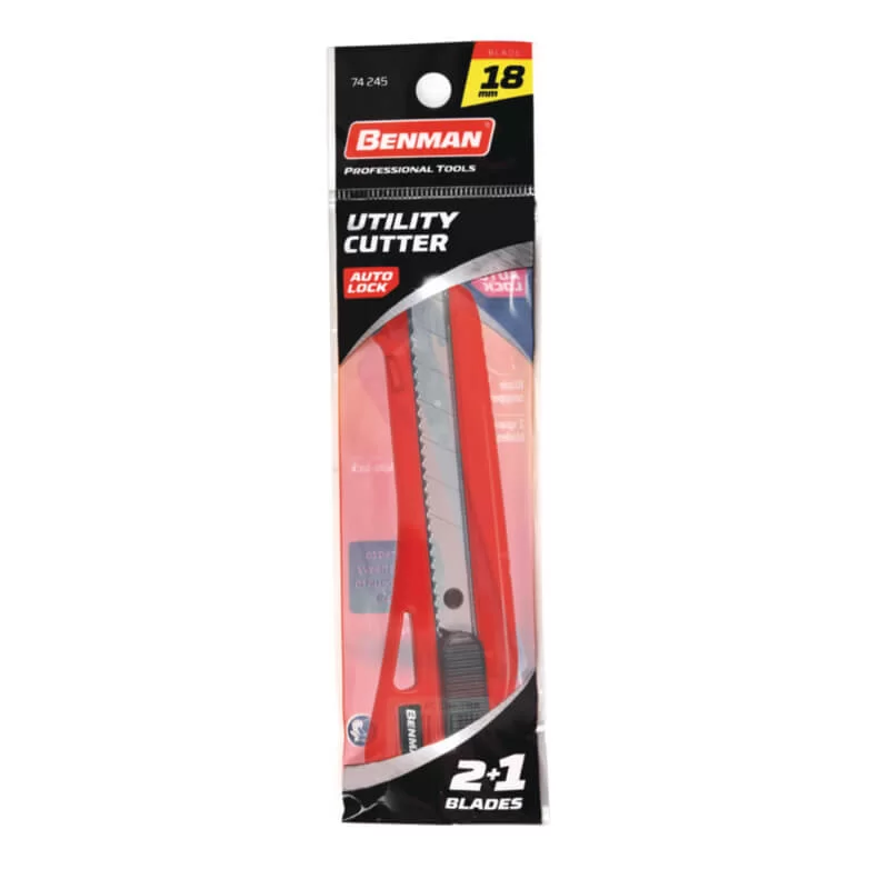 Auto lock utility knife 18mm with 3 blades 74245 Benman (image 4)