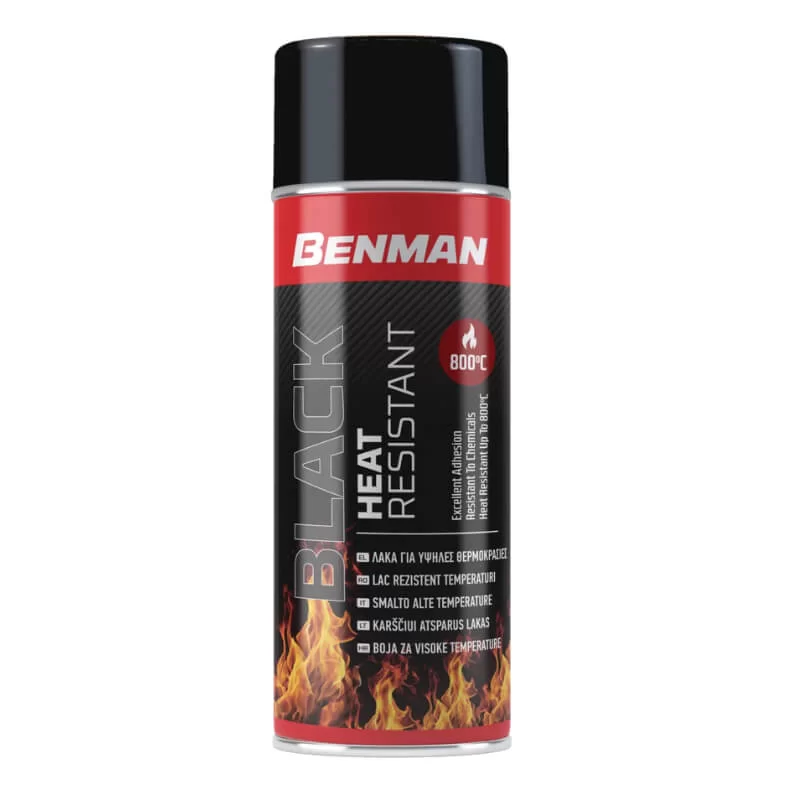 Μαύρο, σπρέι υψηλής θερμοκρασίας έως 800°C Benman