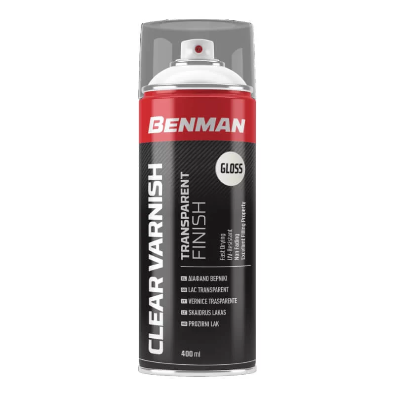 Διάφανο, γυαλιστερό, σπρέι βερνίκι 400ml Benman 