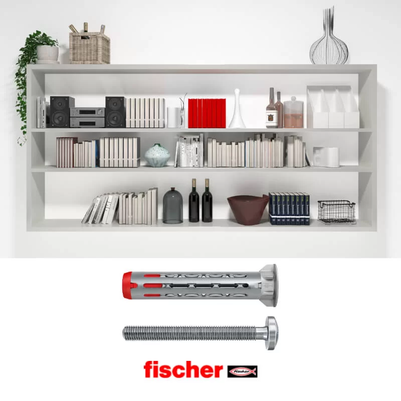 Μεταλλικά βύσματα γυψοσανίδας DuoHM Fischer για τοποθέτηση ραφιών τοίχου (image 4)