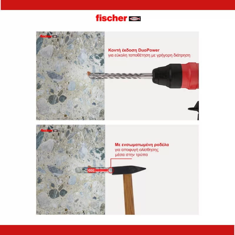 Νάιλον βύσμα (Upat) DuoPower Fischer τρόπος εφαρμογής (image 5)