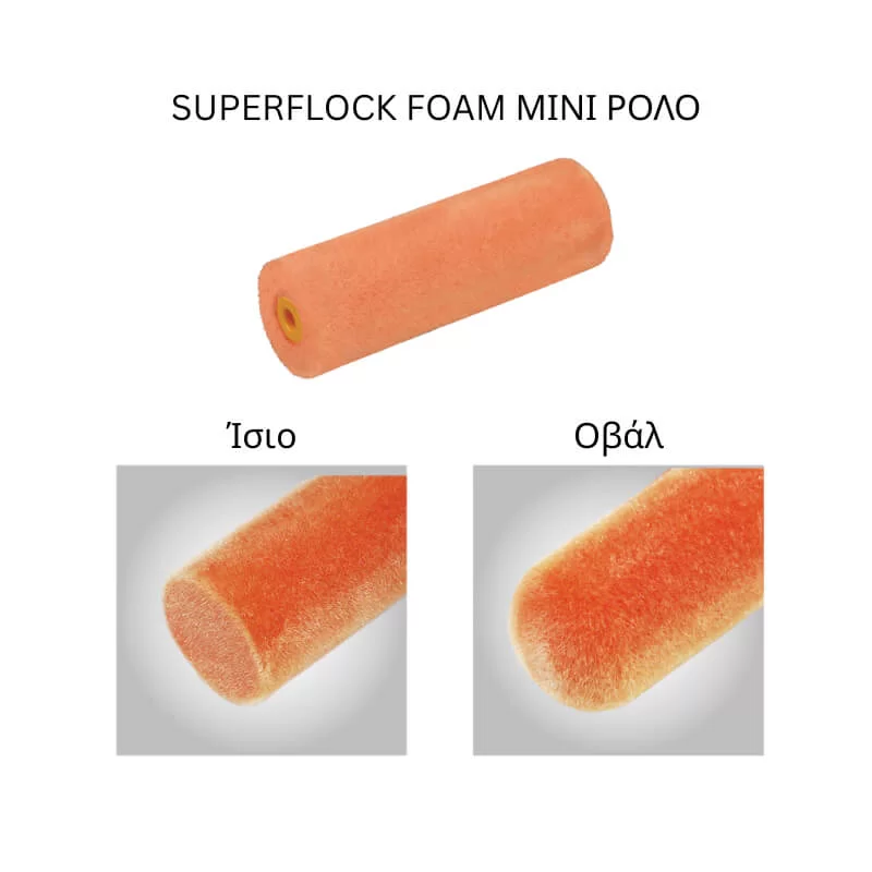 Μίνι ρολό βελούδινο Superflock Foam Benman για λείες επιφάνειες