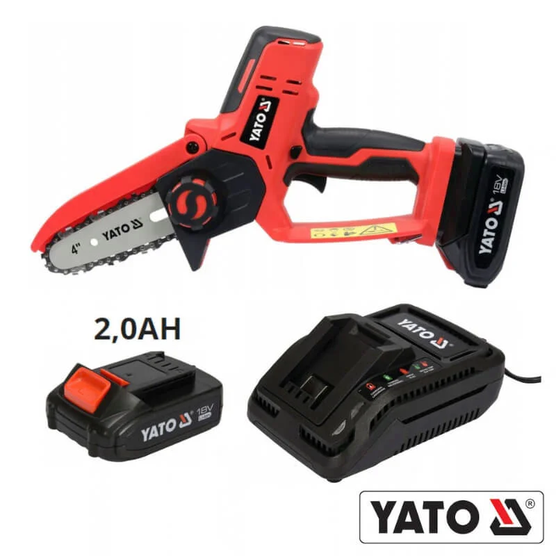 Μίνι Κλαδευτικό Αλυσοπρίονο μπαταρίας 18V Yato με μπαταρία και ταχυφορτιστή