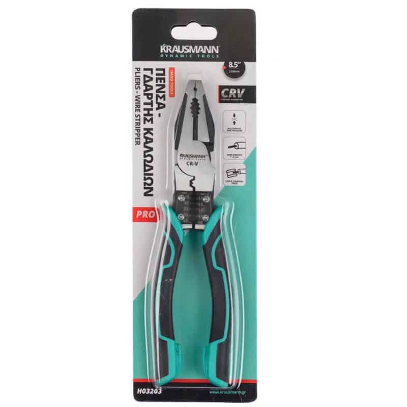 Πένσα - Γδάρτης καλωδίων CrV 8.5'' H03203 Krausmann - Συσκευασία (image 8)