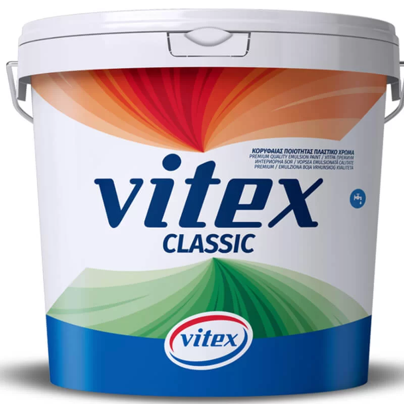Λευκό πλαστικό χρώμα τοίχου ματ Classic Vitex 10λίτρα (image 8)