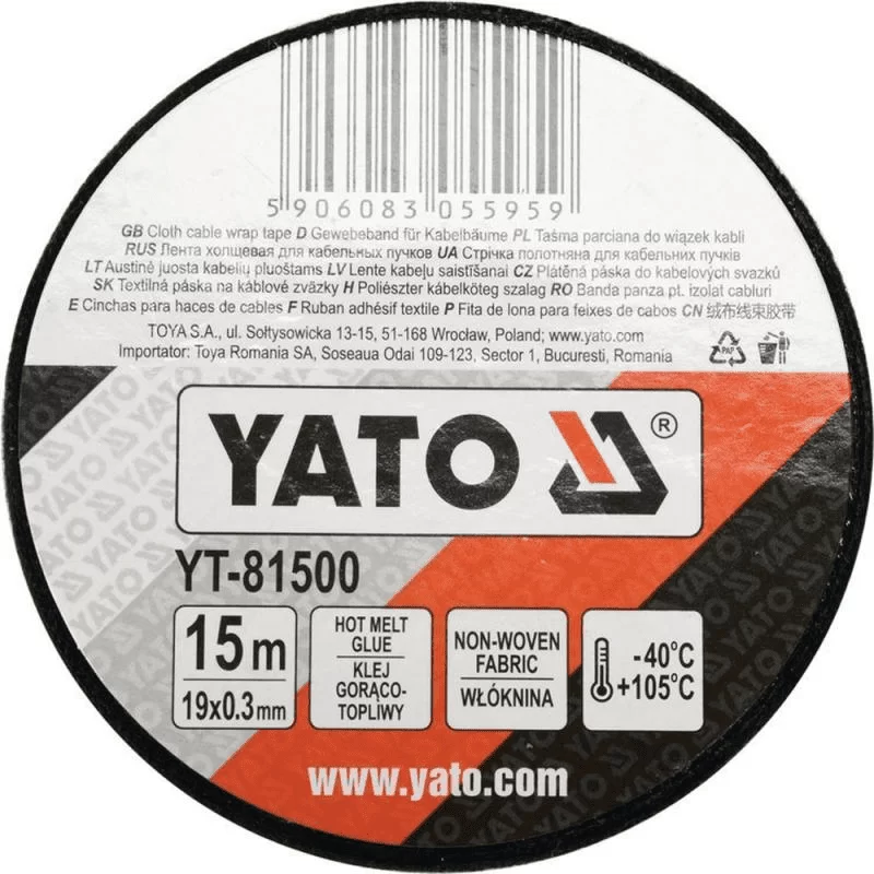 Υφασμάτινη ταινία καλωδίων μαύρη 19mm x 15m (image 4)