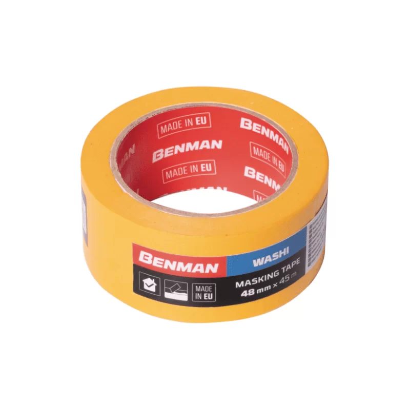 Ταινία μασκαρίσματος Washi Tape κίτρινη 45m Benman (image 1)