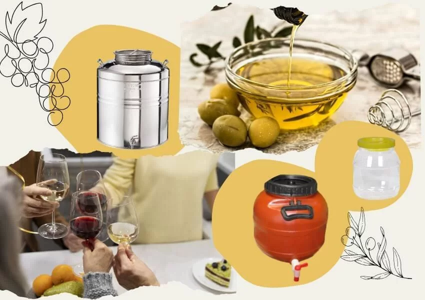Πλαστικά δοχεία λαδιού και κρασιού