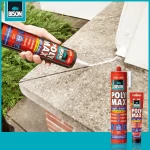 Κόλλα πολύ δυνατή ταχείας δράσης, Poly max high tack express Bison για εξωτερική χρήση