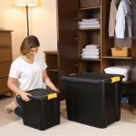 Μαύρο πλαστικό κουτί αποθήκευσης με καπάκι και με υποδοχή για λουκέτο (thumb 8)