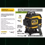 Αλφάδι laser 360° με πράσινο φως Powerlever 4D Helixpower με δέκτη 50μέτρων (thumb 5)