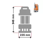 Βυθιζόμενη αντλία ακάθαρτων 900W Kraft, διαστάσεις (thumb 4)