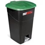 Κάδος απορριμάτων 60lt με πεντάλ TAYG ECO, Μαύρος με πράσινο καπάκι (thumb 3)